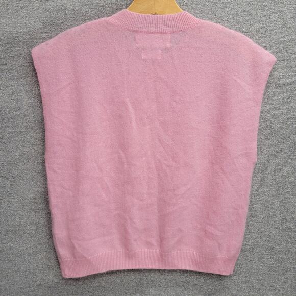 COLORUSH CASHMERE LUCCA CREW NECK TANK IN ROSE, SIZE S - Picture 3 of 7
